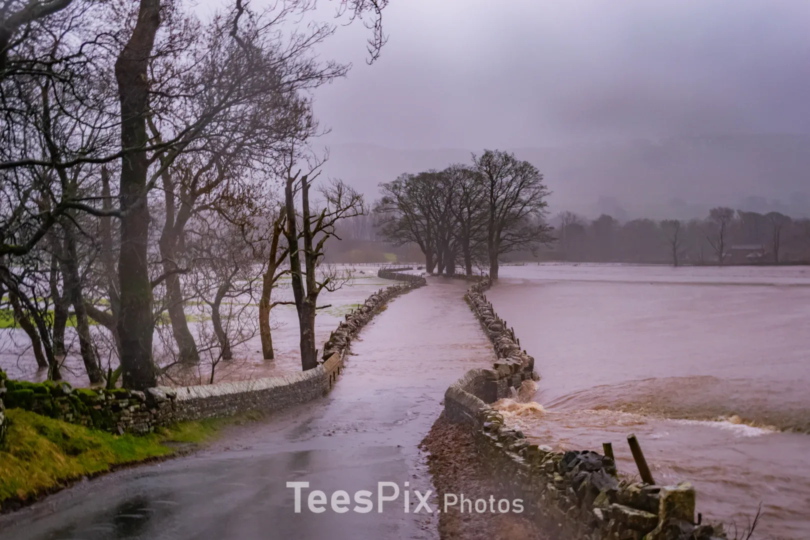 Burnt Acres Road, Hawes blocked to to major flooding 