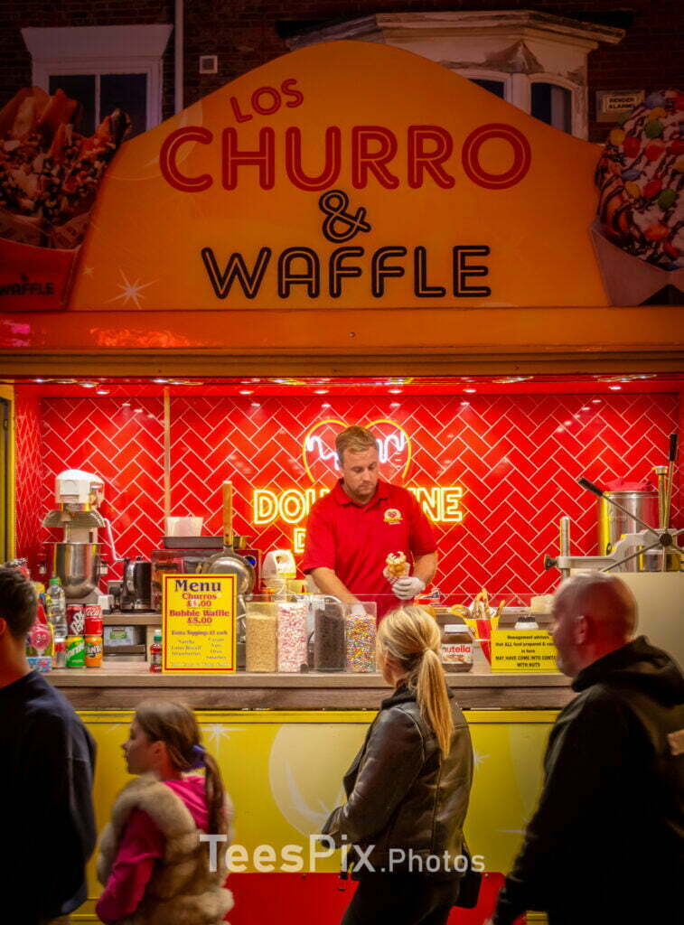 A Churro and Waffle stand at Stokesley Fair