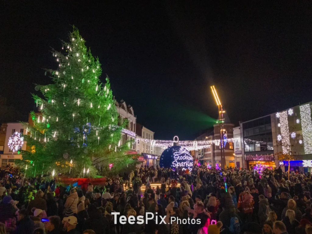 Stockton Sparkles Christmas Tree at the 2023 Stockton Sparkles
